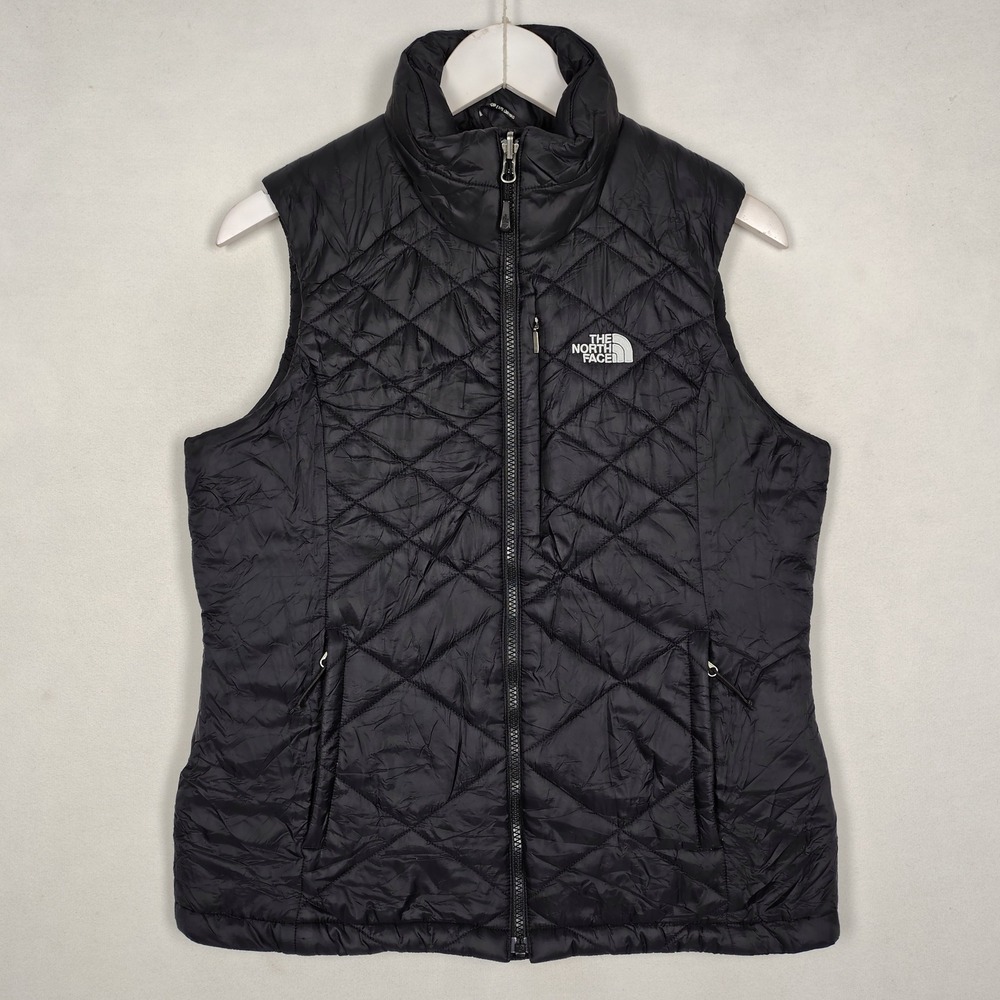 The North Face Womens M Primaloft Quilted Insulated Vest Black Full Zip